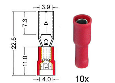 RTA 151.217-0 Rundsteckhülse Ø 4mm rot, 10 St.